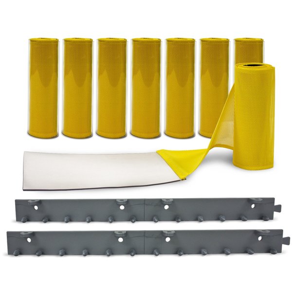 Aleco AirFlex Yellow Mesh Strip Door Kit 4' X 7', 8" x .080 405048